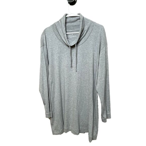 PureJill J Jill Size L Cowl Neck Seamed Tunic Long Sleeve Gray Top Shirt - Picture 1 of 8